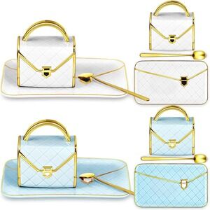 MINGYI Handbag Coffee Mug Saucer Set 10oz